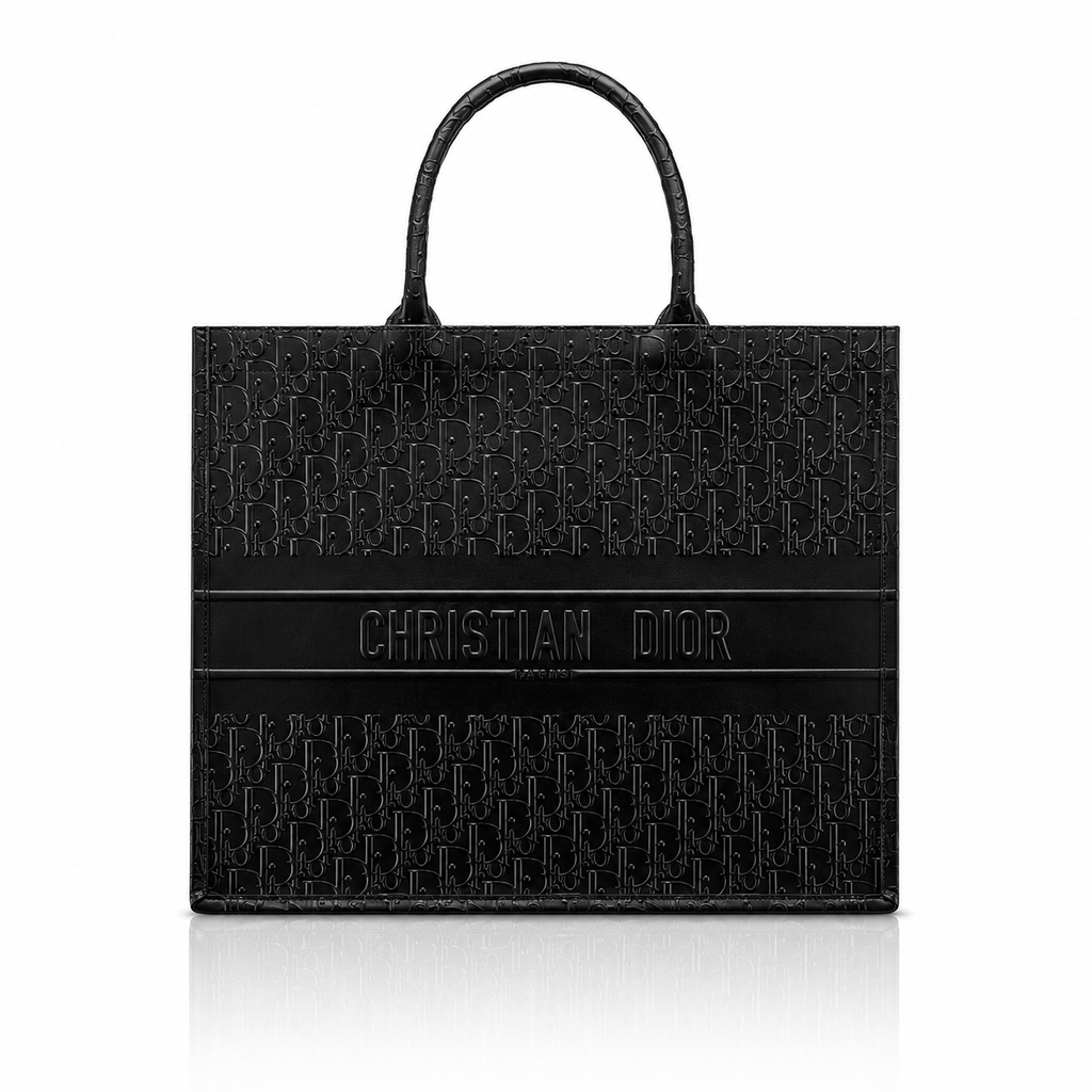 Dior Black Oblique Calfskin Large Book Tote