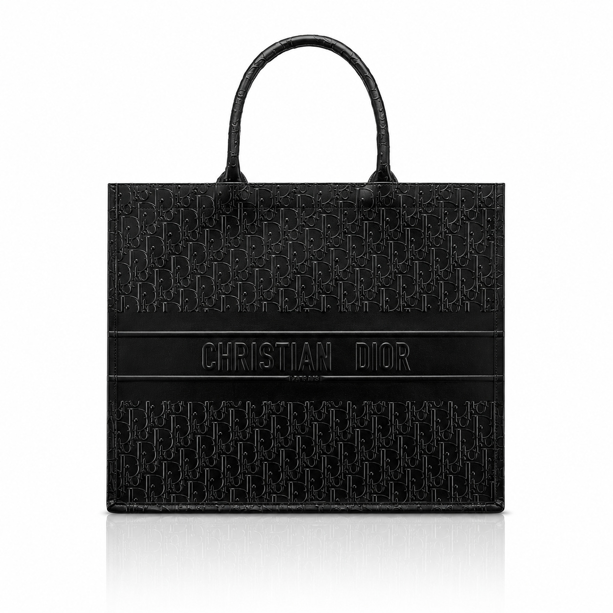 Dior Black Oblique Calfskin Large Book Tote