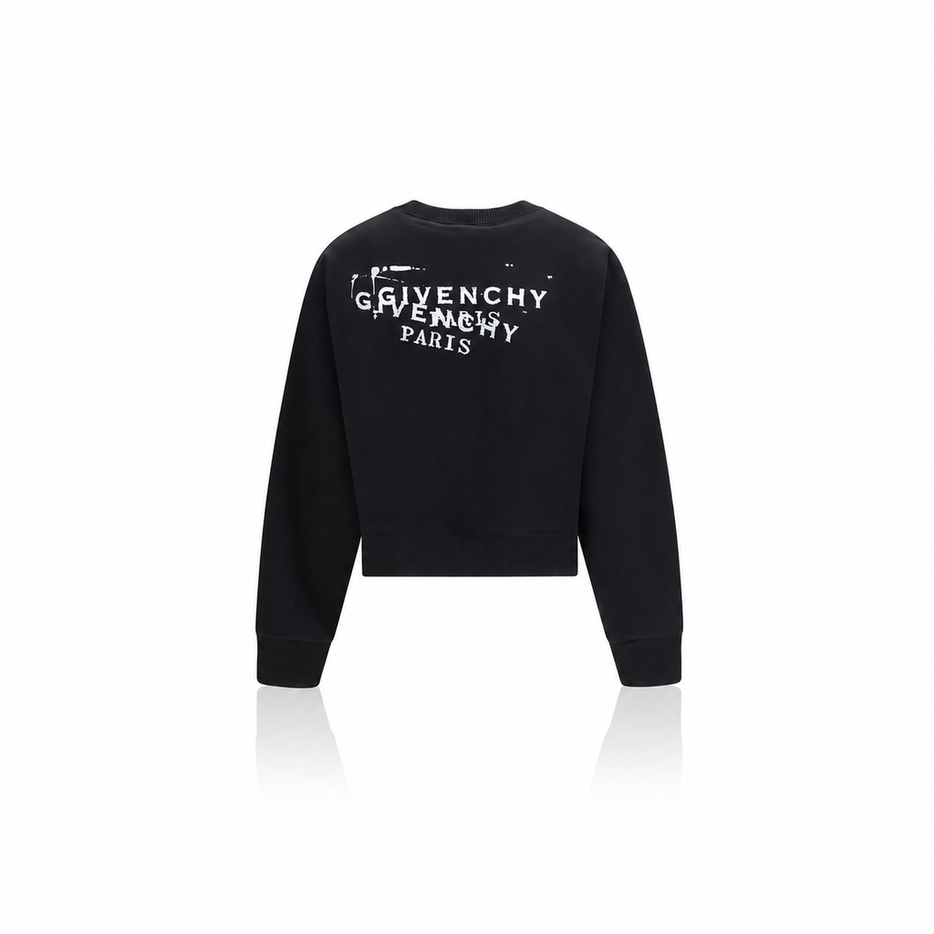 Givenchy Distressed Print Cropped Jumper