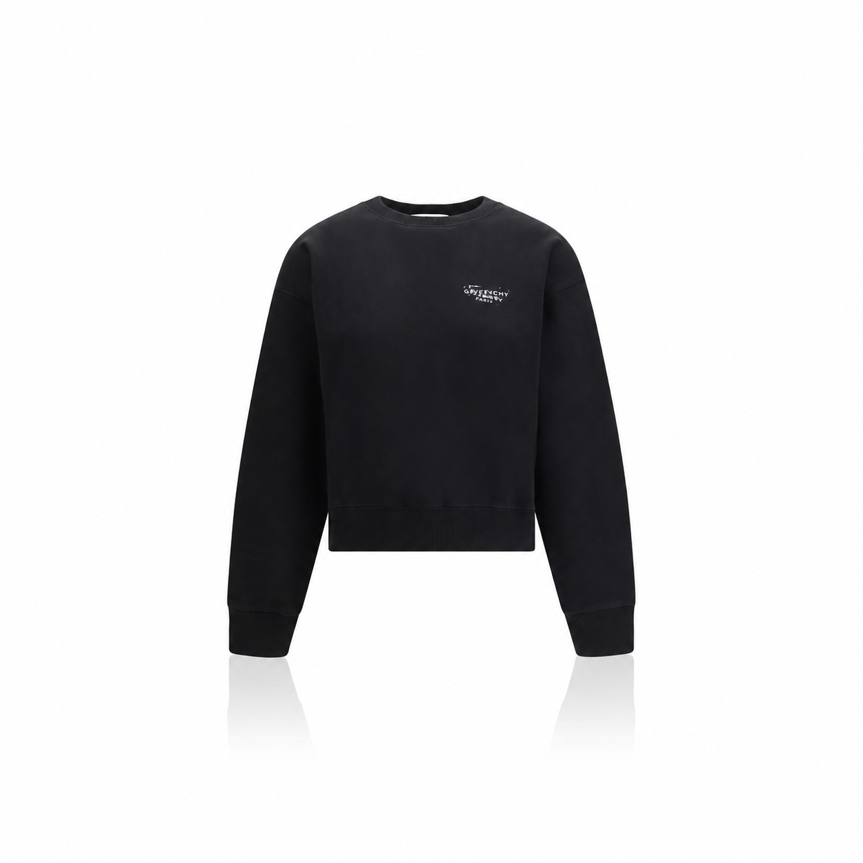 Givenchy Distressed Print Cropped Jumper