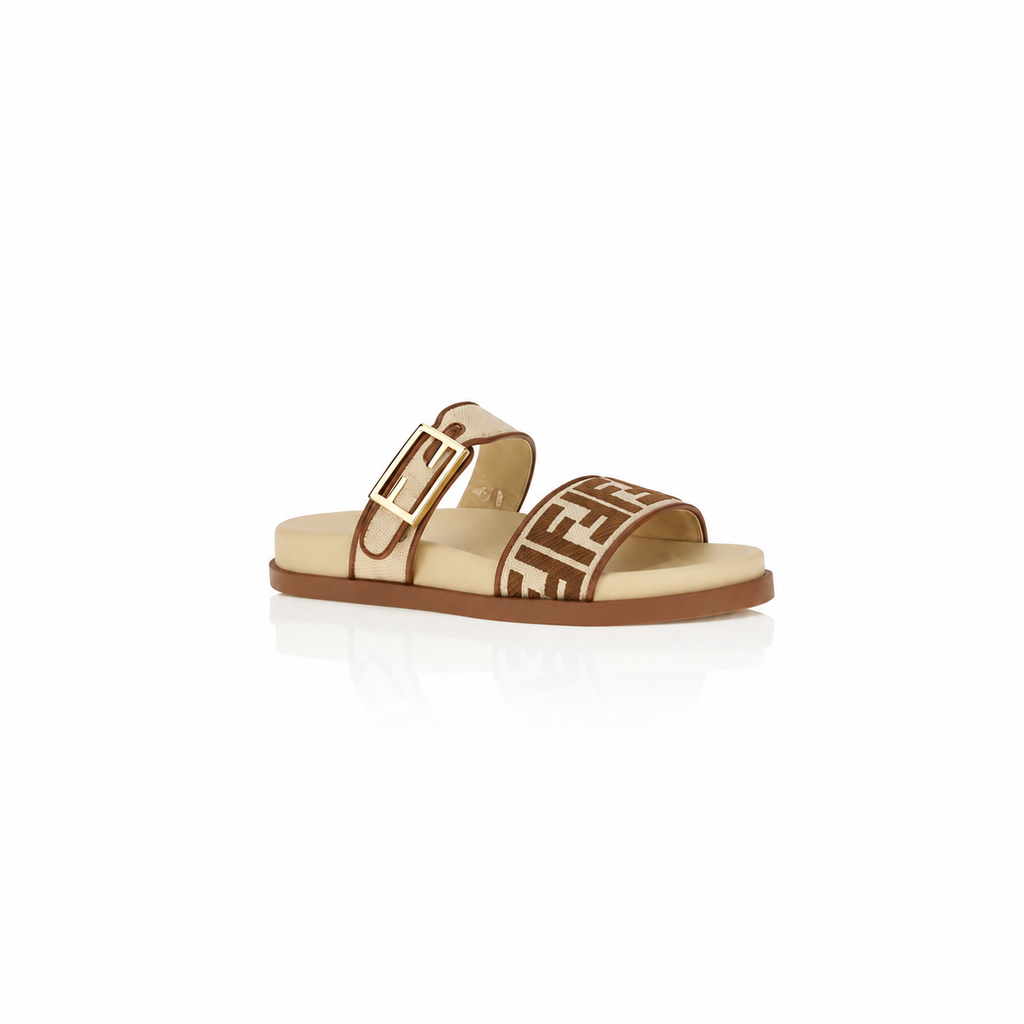 Fendi Feel Raffia Slides
