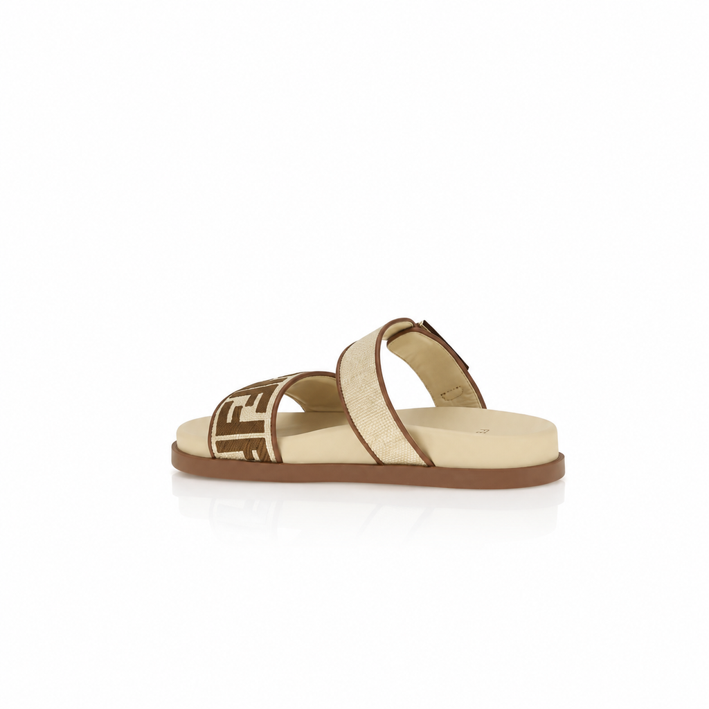 Fendi Feel Raffia Slides