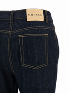 Alexander McQueen High Rise Flared Denim Jeans
