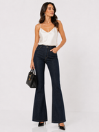 Alexander McQueen High Rise Flared Denim Jeans