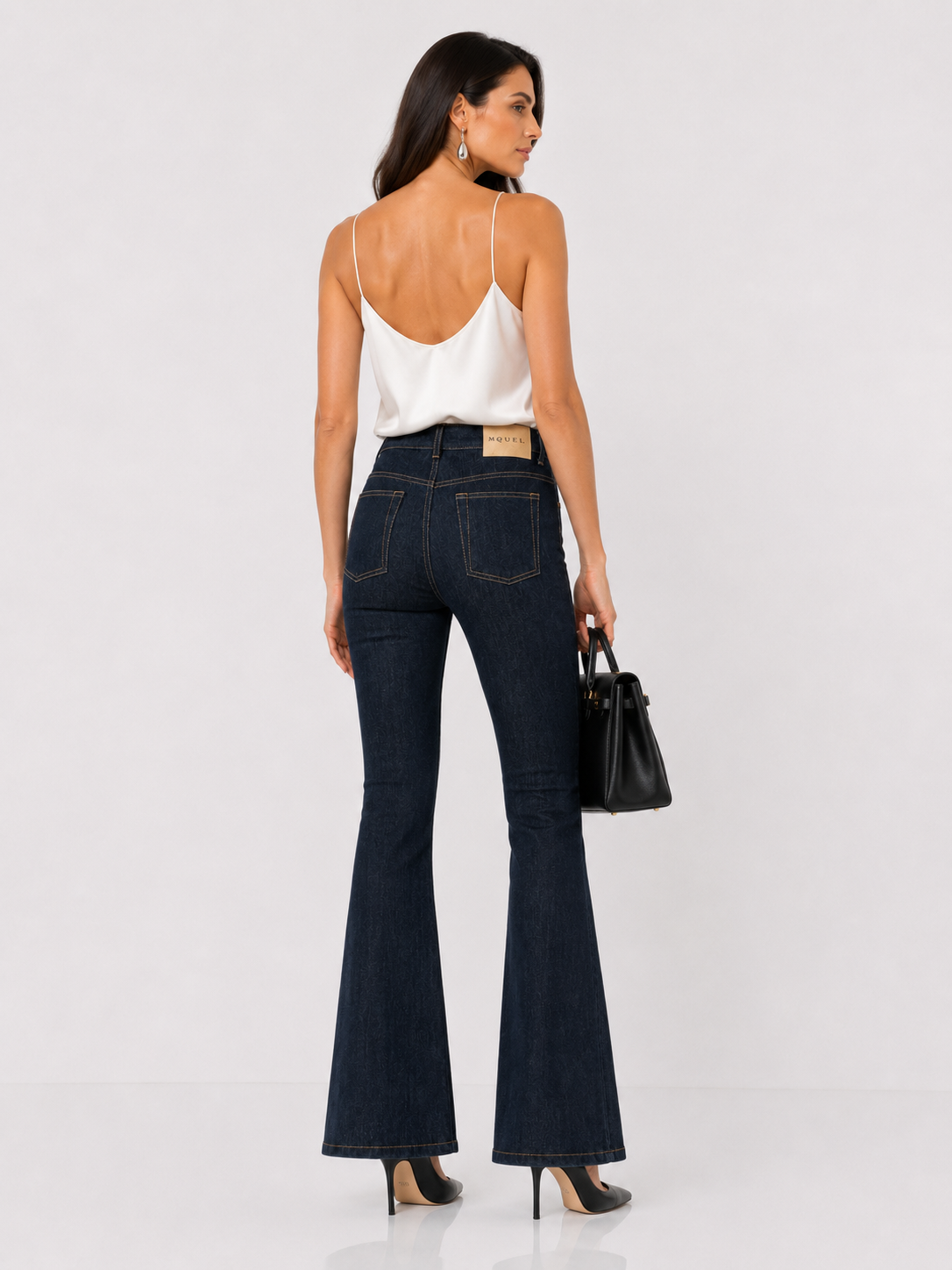 Alexander McQueen High Rise Flared Denim Jeans
