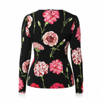 Dolce & Gabbana Floral Carnation Silk Blouse