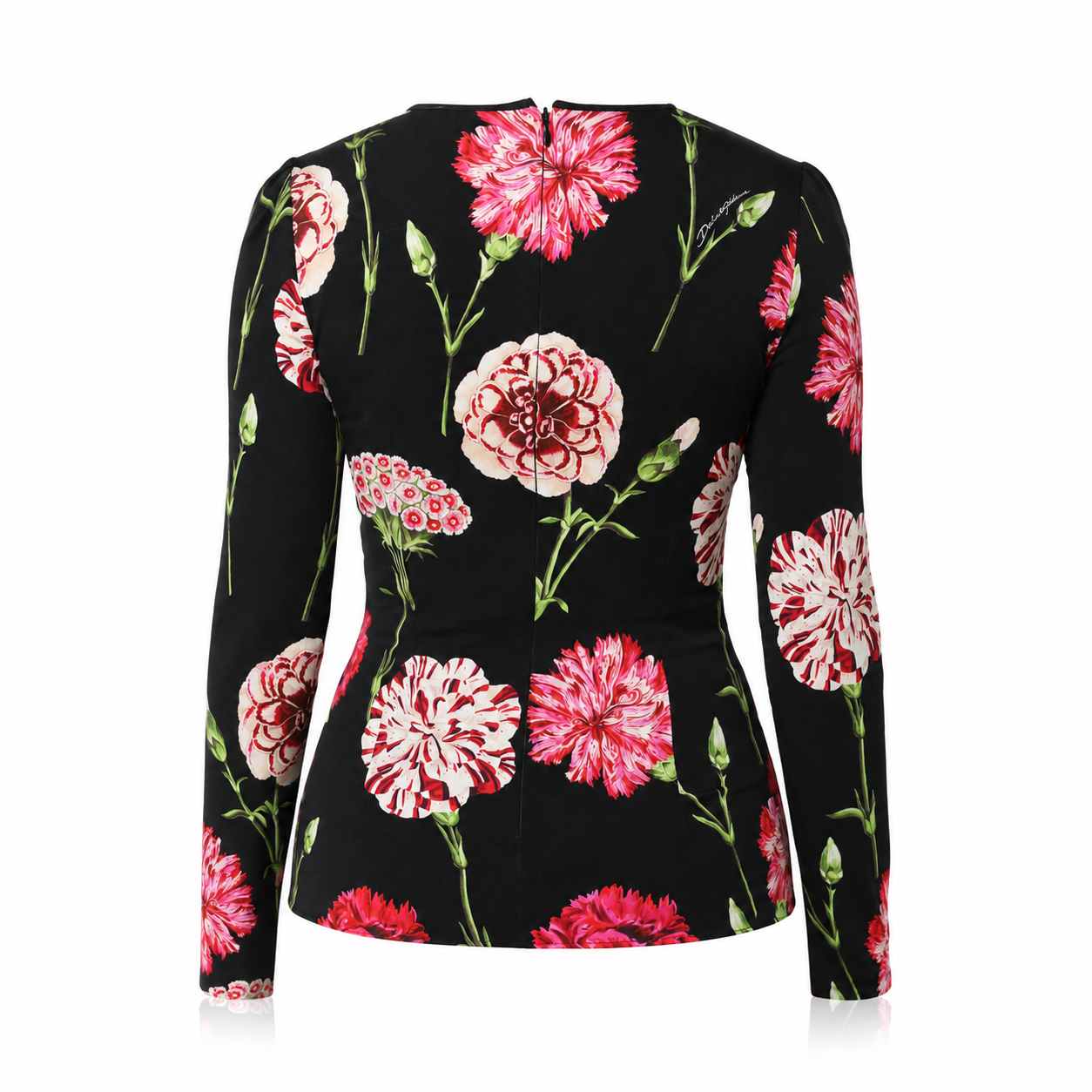 Dolce & Gabbana Floral Carnation Silk Blouse