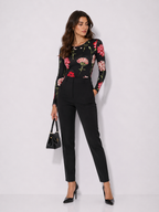 Dolce & Gabbana Floral Carnation Silk Blouse