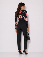 Dolce & Gabbana Floral Carnation Silk Blouse