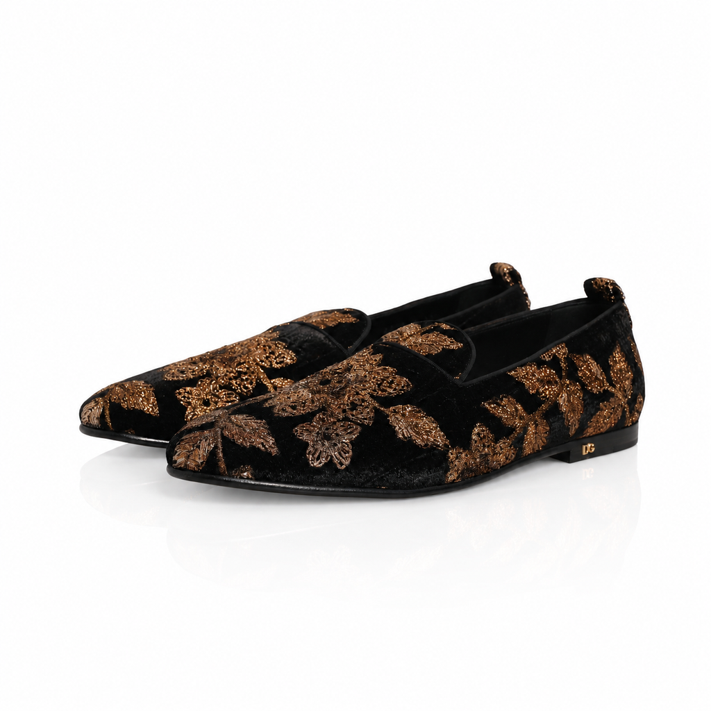 Dolce & Gabbana Floral Velvet Brocade Loafers