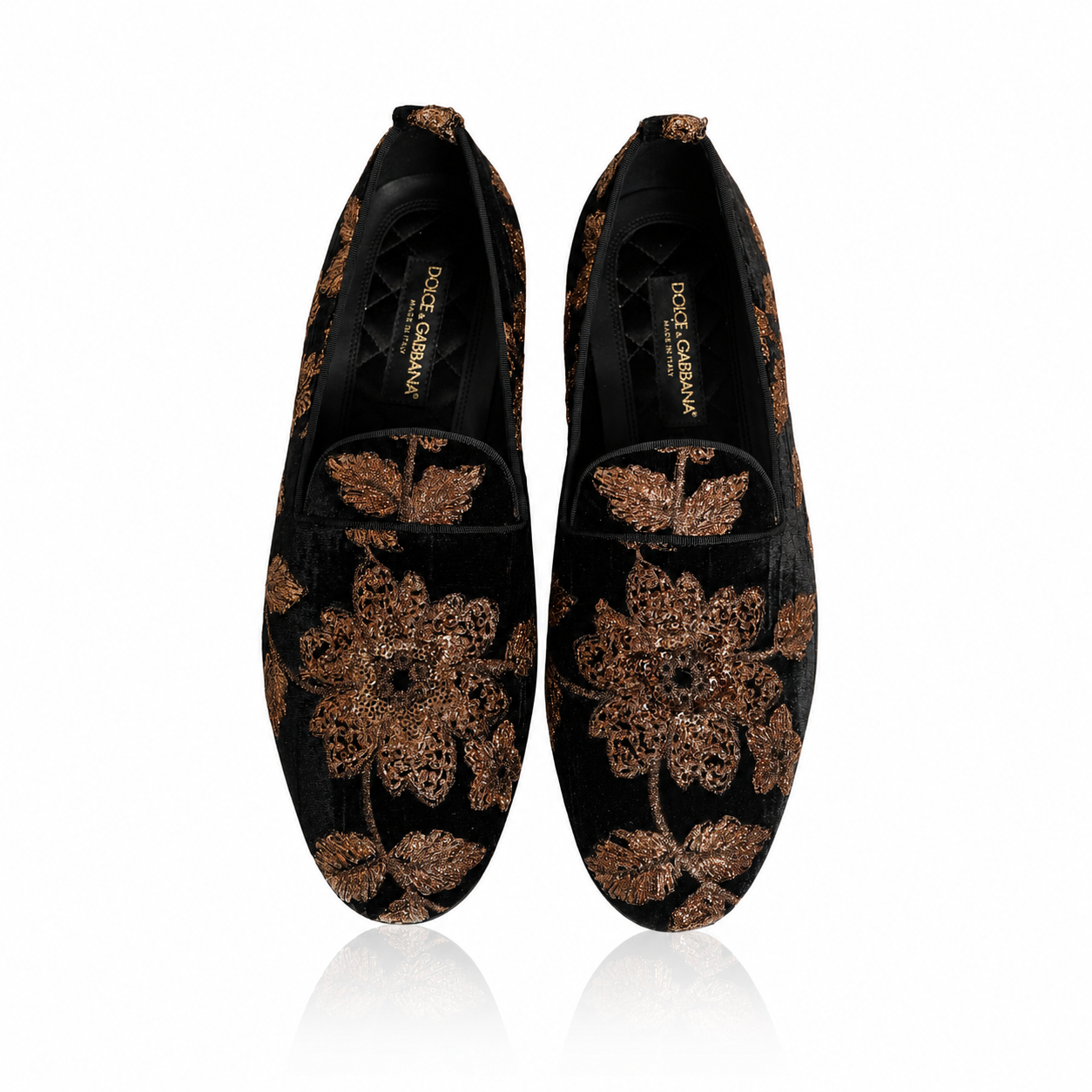 Dolce & Gabbana Floral Velvet Brocade Loafers