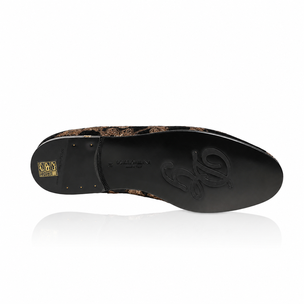 Dolce & Gabbana Floral Velvet Brocade Loafers