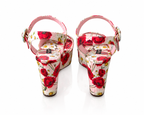 Dolce & Gabbana Bianca Floral Brocade Wedge Sandals