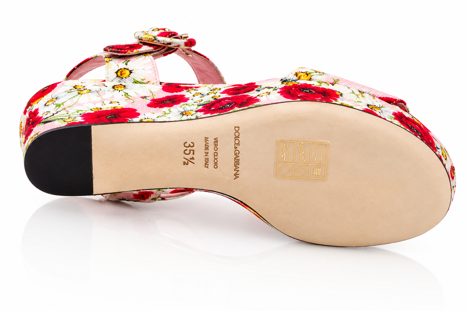 Dolce & Gabbana Bianca Floral Brocade Wedge Sandals