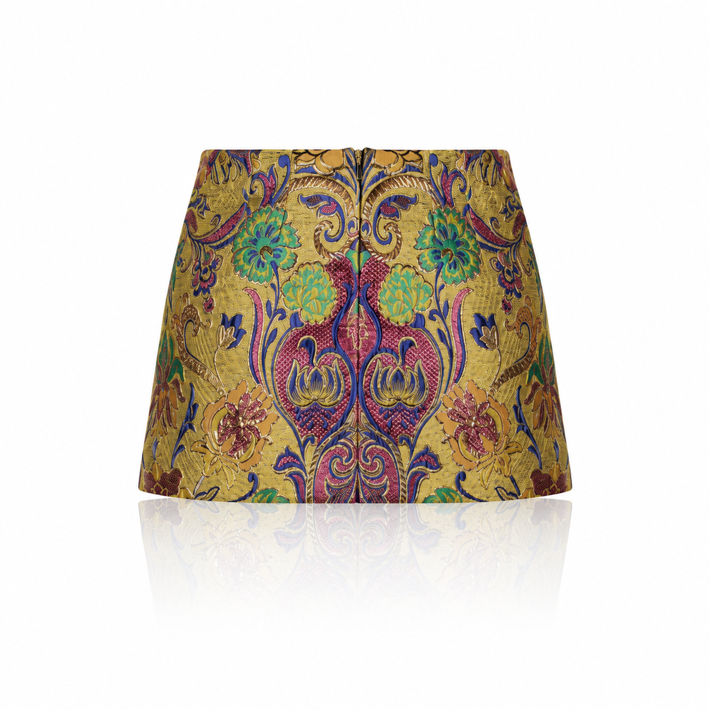 Dolce & Gabbana Floral Jacquard Mid-Waist Mini Skirt