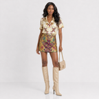 Dolce & Gabbana Floral Jacquard Mid-Waist Mini Skirt