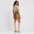 Dolce & Gabbana Floral Jacquard Mid-Waist Mini Skirt