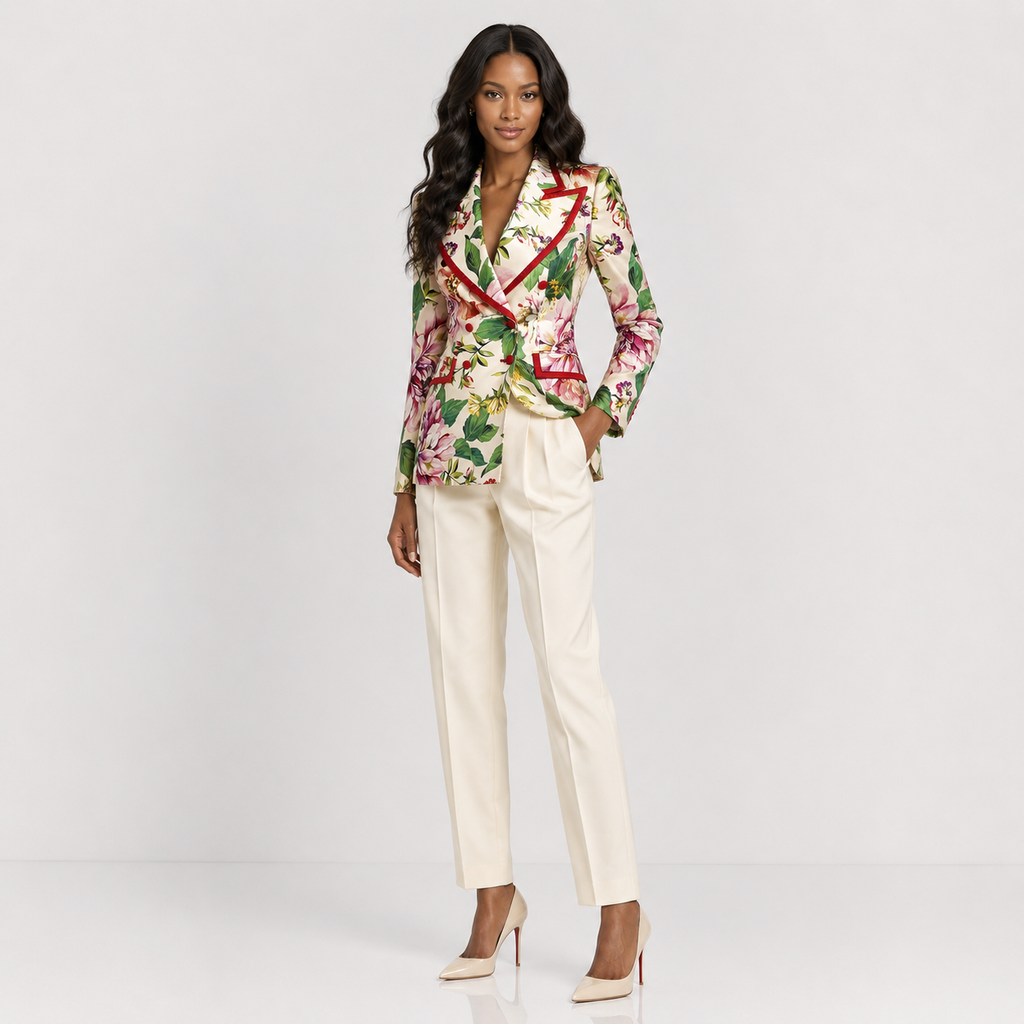 Dolce & Gabbana Floral Silk Double-Breasted Blazer