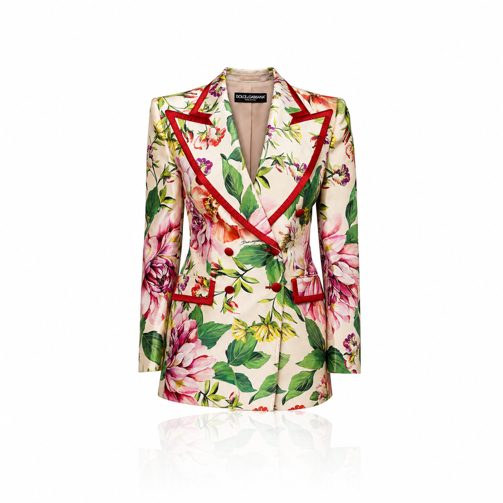 Dolce & Gabbana Floral Silk Double-Breasted Blazer