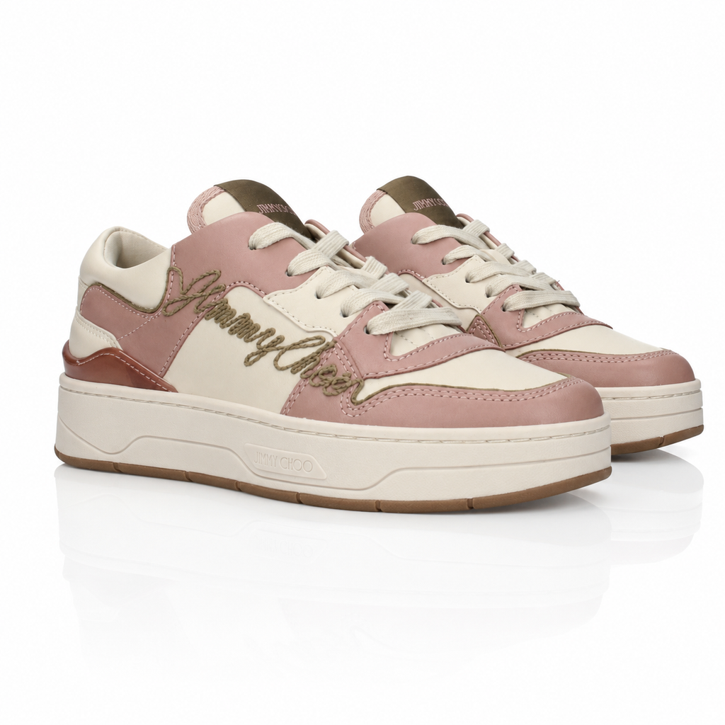 Sneakers Basse Jimmy Choo in Pelle Rosa