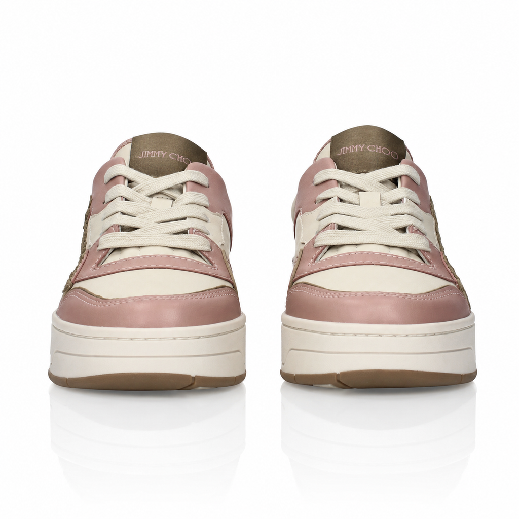 Sneakers Basse Jimmy Choo in Pelle Rosa
