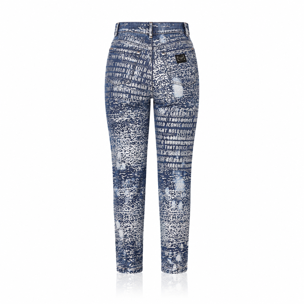 Dolce & Gabbana Foiled Washed Denim Jeans