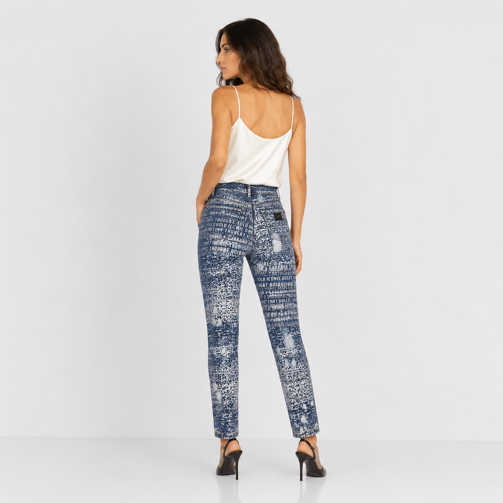 Dolce & Gabbana Foiled Washed Denim Jeans