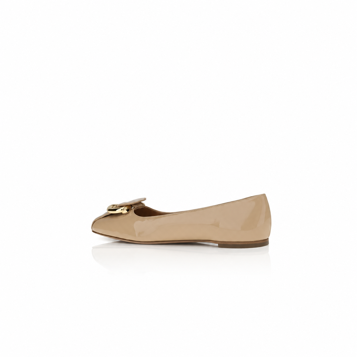 Ferragamo Gancini Ballet Beige Flats