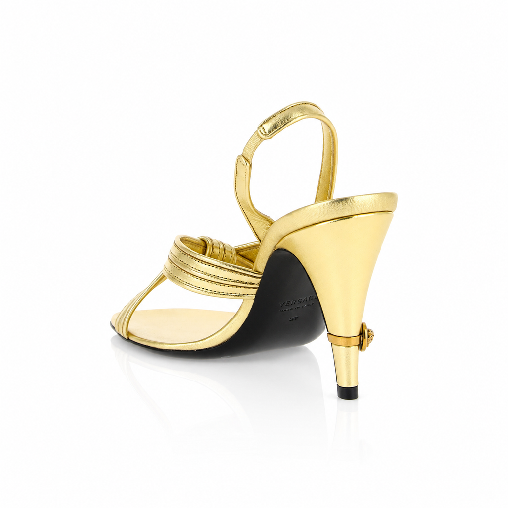 Versace Gianni Metallic Gold Leather Heels