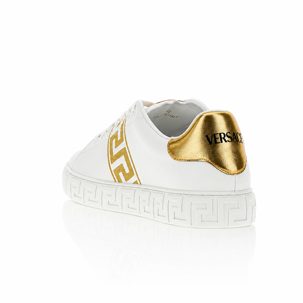 Versace Gold Greca Embroidery Sneakers