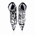 Dolce & Gabbana White Graffiti Stretch Ankle Boots