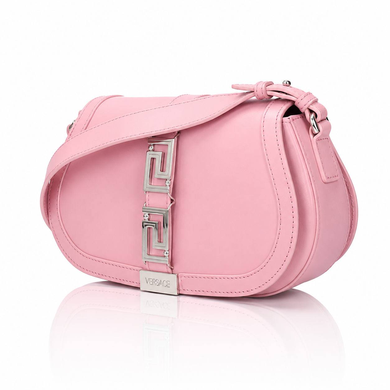 Versace Greca Goddess Pink Leather Shoulder Bag