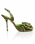Dolce & Gabbana Green Python Bow Leather Heels