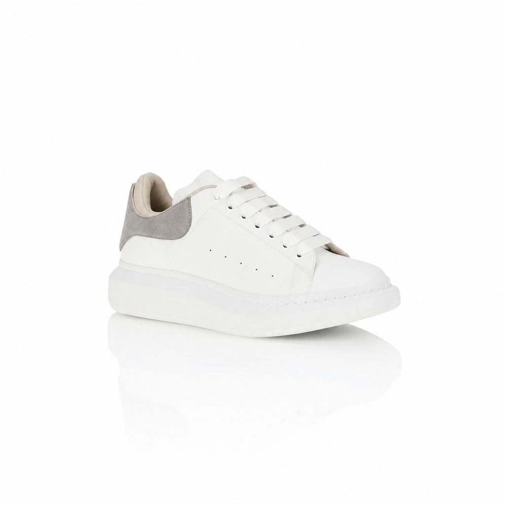 Alexander McQueen Grey Suede Tab Sneakers