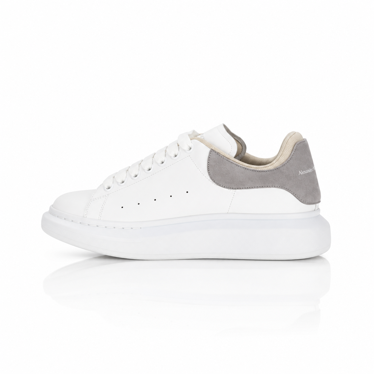 Alexander McQueen Grey Suede Tab Sneakers