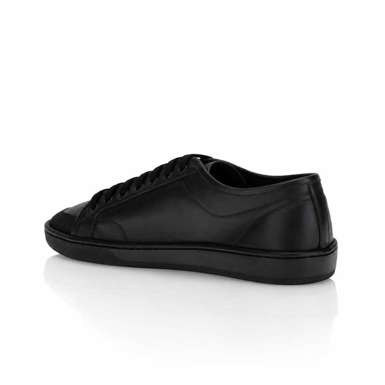 Saint Laurent Black Leather Gym Sneakers