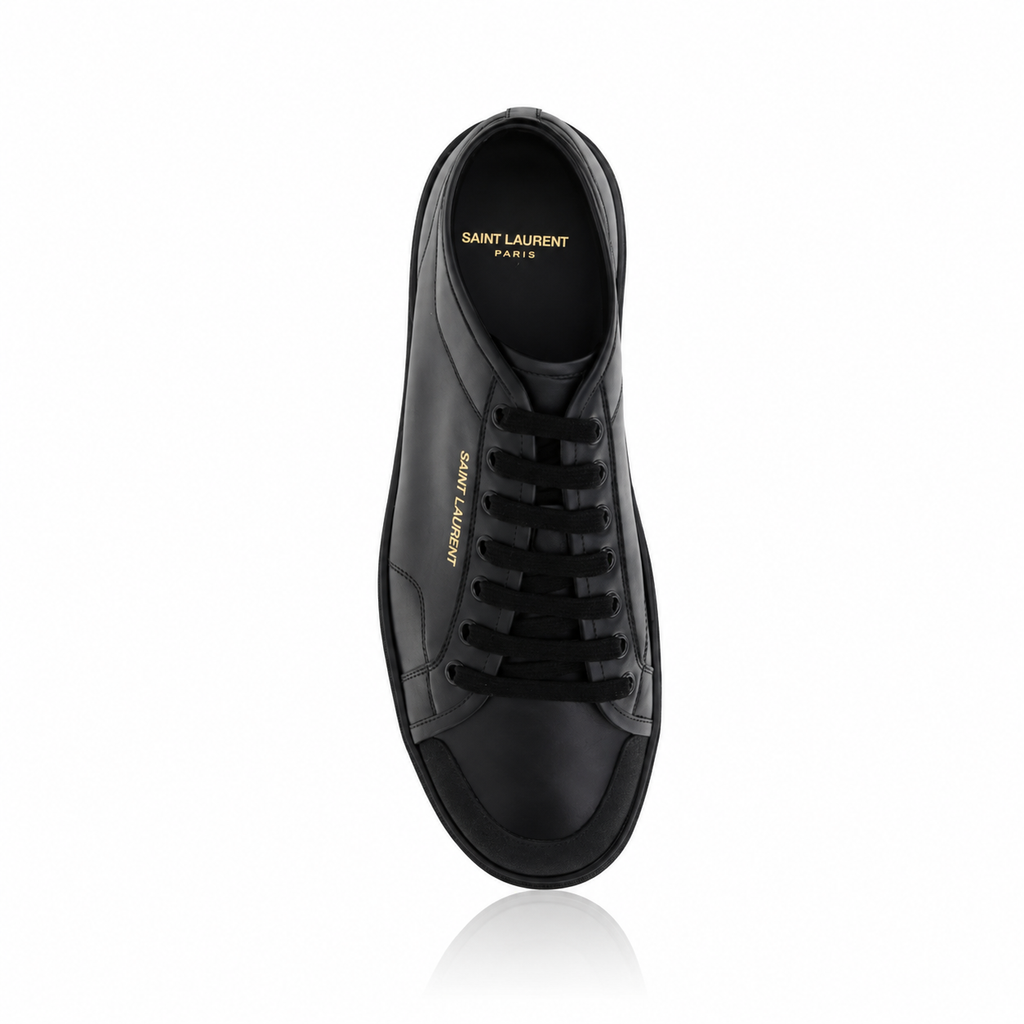 Saint Laurent Black Leather Gym Sneakers