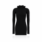Fendi Hooded Wool-Silk Mini Dress