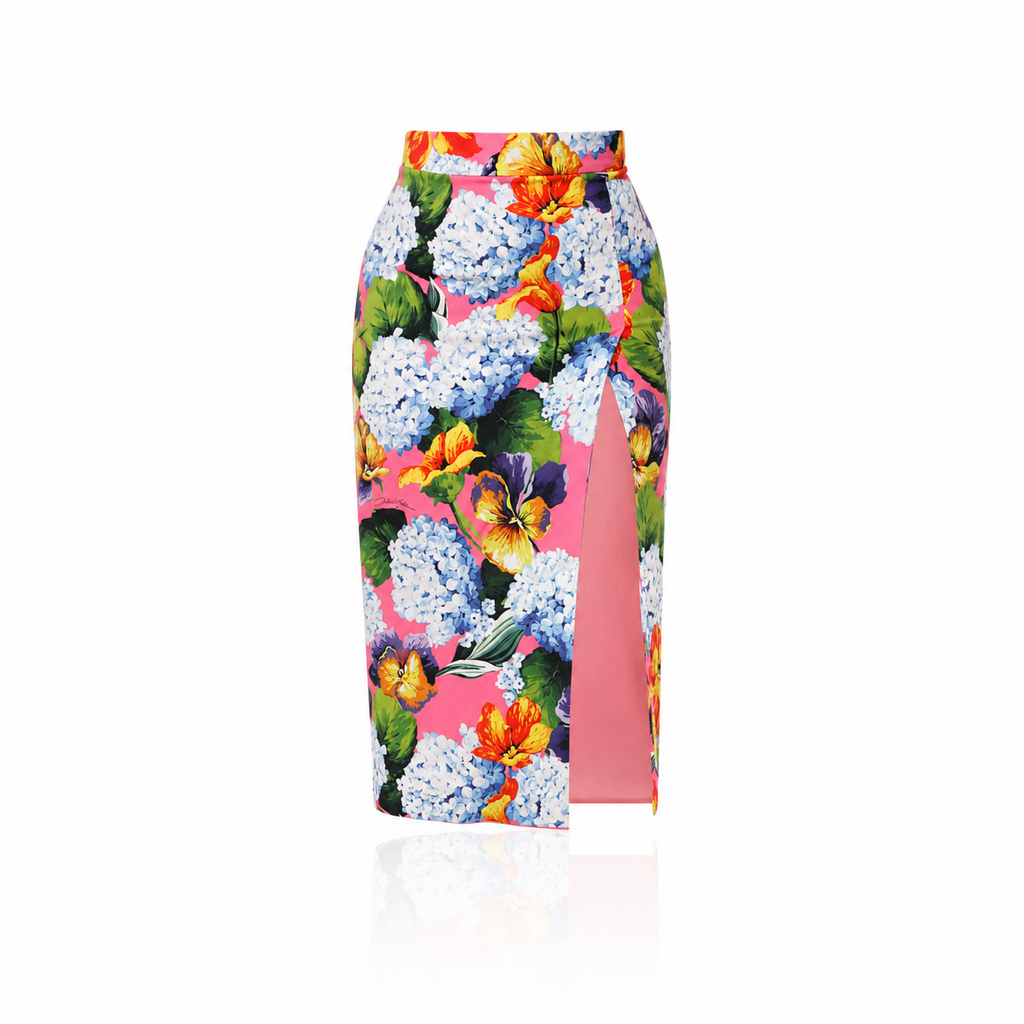 Dolce & Gabbana Hydrangea and Pansy Midi Skirt