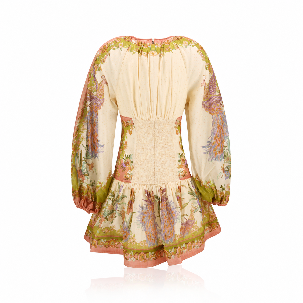 Zimmermann Indra Chartreuse Scarf Floral Mini Dress