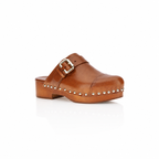 Chloé Jeannette Brown Studded Leather Clogs