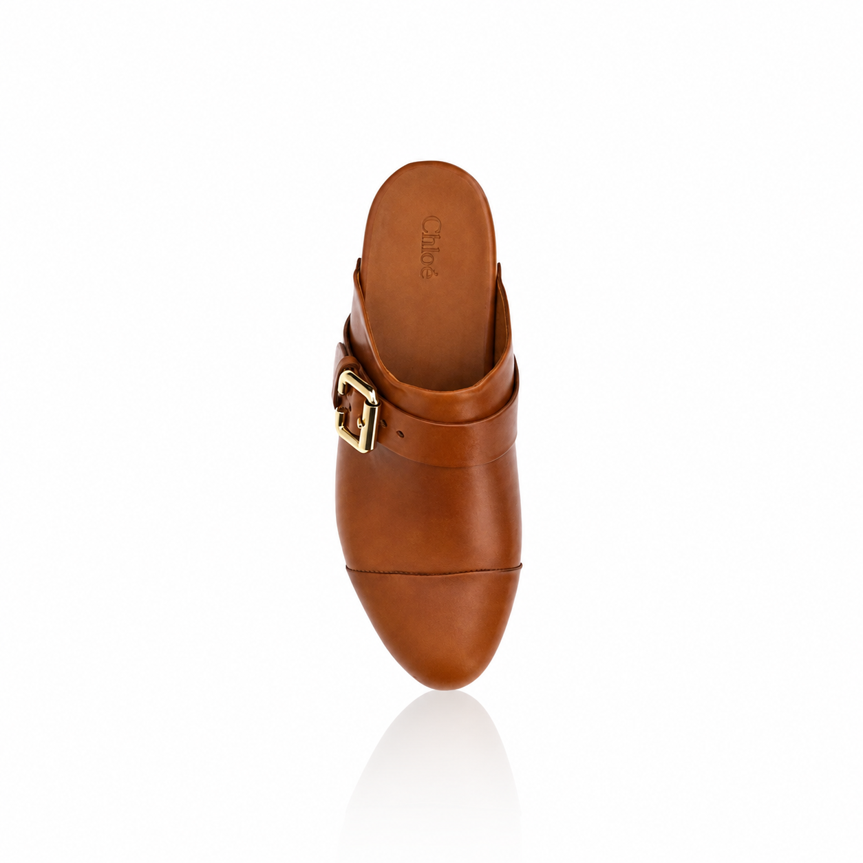 Chloé Jeannette Brown Studded Leather Clogs