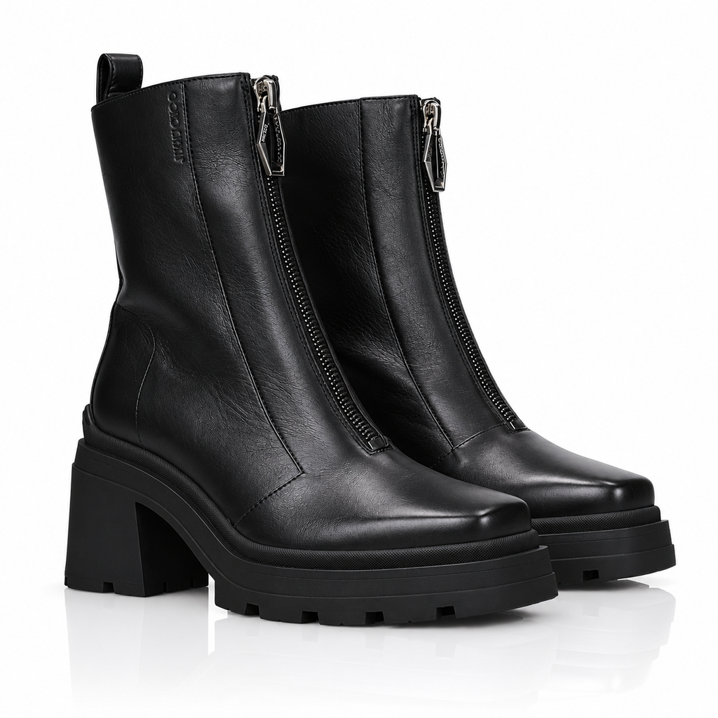 Jimmy Choo Eugenie 80 Black Leather Ankle Boots