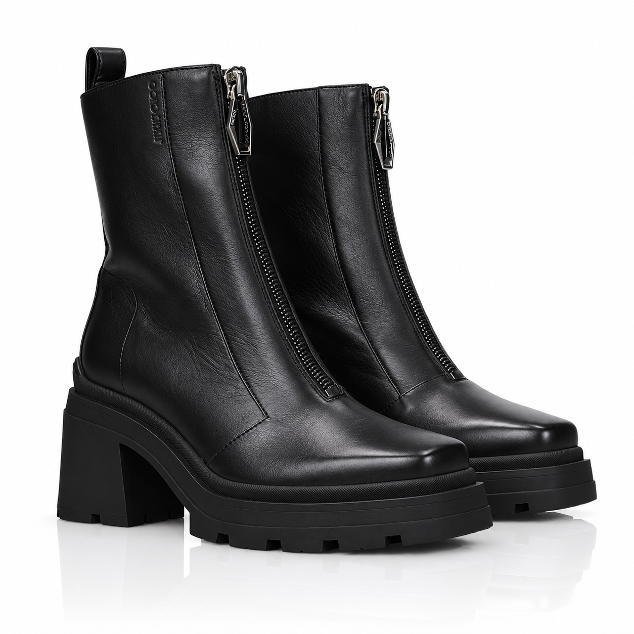 Jimmy Choo Eugenie 80 Black Leather Ankle Boots