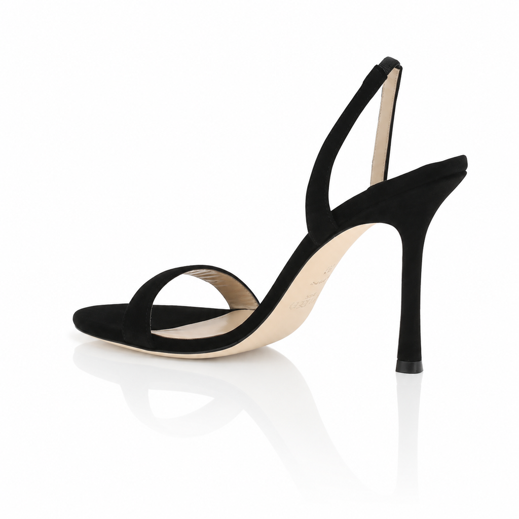 Jimmy Choo Jenn 100 Black Suede Slingback Sandals