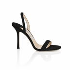 Jimmy Choo Jenn 100 Black Suede Slingback Sandals