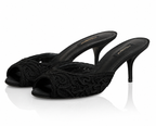 Dolce & Gabbana Keira Black Cordonetto Lace Heel Sandals