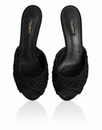 Dolce & Gabbana Keira Black Cordonetto Lace Heel Sandals
