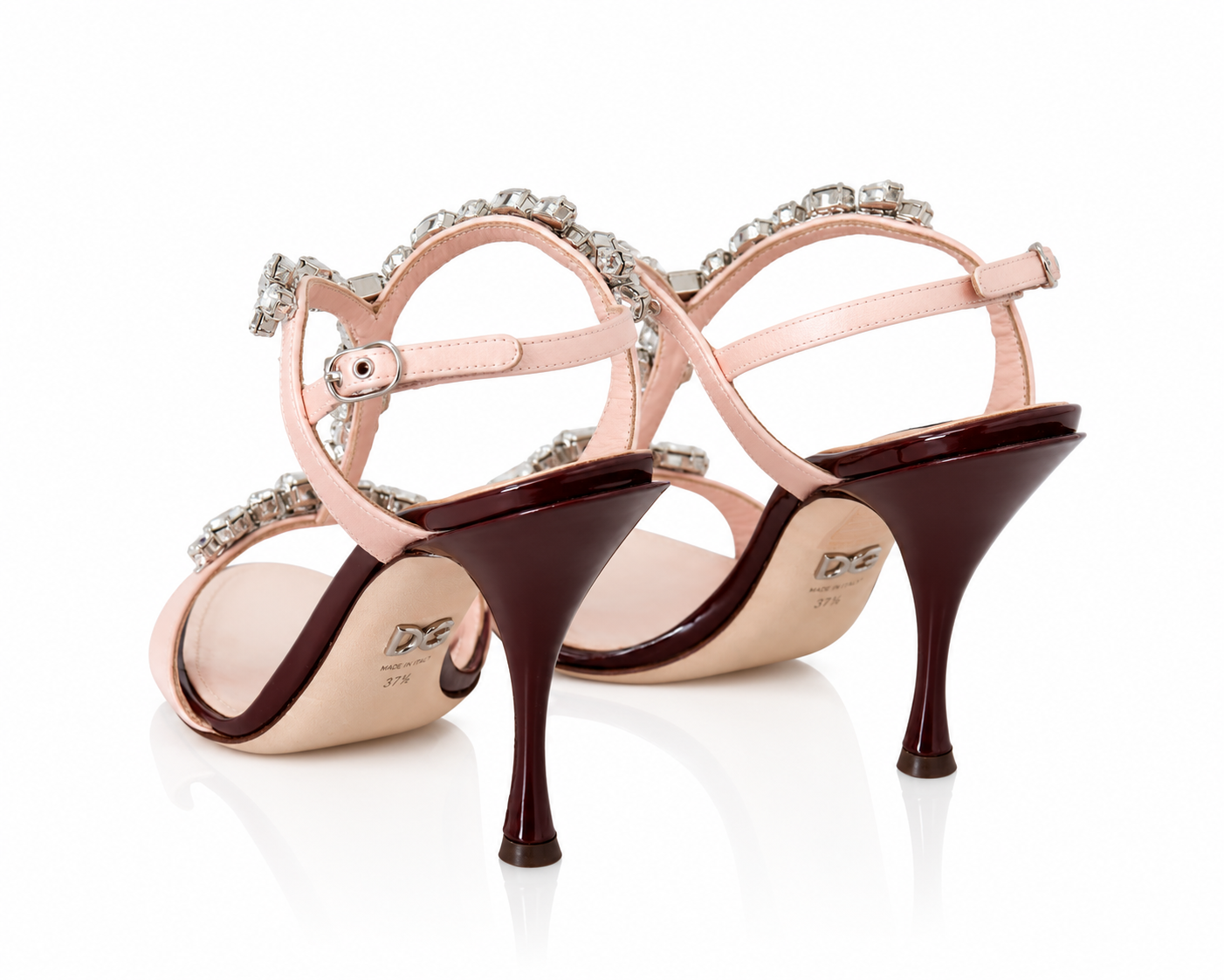 Dolce & Gabbana Keira Crystal Pink Satin Heels