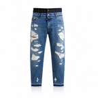 Jeans Denim da Uomo Dolce & Gabbana in Cotone Blu Strappato